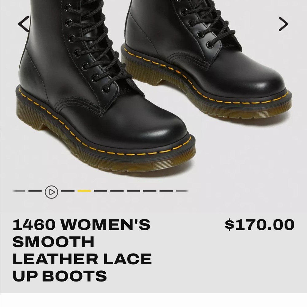Dr. Martens Black Lace Up Boots with Yellow Stitching